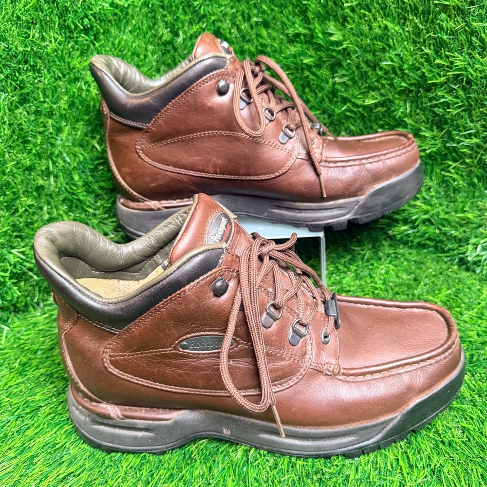 Rockport XCS‎ Hydro-Shield Waterproof Leather Hiking Boots Mens 9.5 Brown ML966